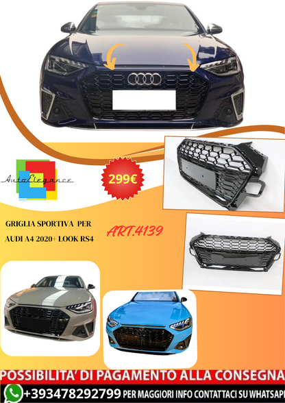 💫ART.4139 Griglia Sportiva per Audi A4 2020+ Look RS4💫