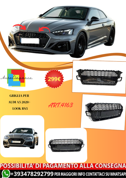 💫ART.4163 Griglia (Nero) per Audi A5 2020+ Look RS5💫