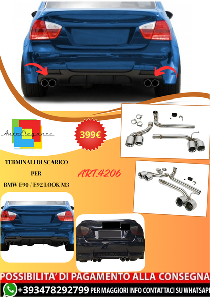 💫ART.4206 Terminali di Scarico (2) per BMW E90 / E92 Look M3💫