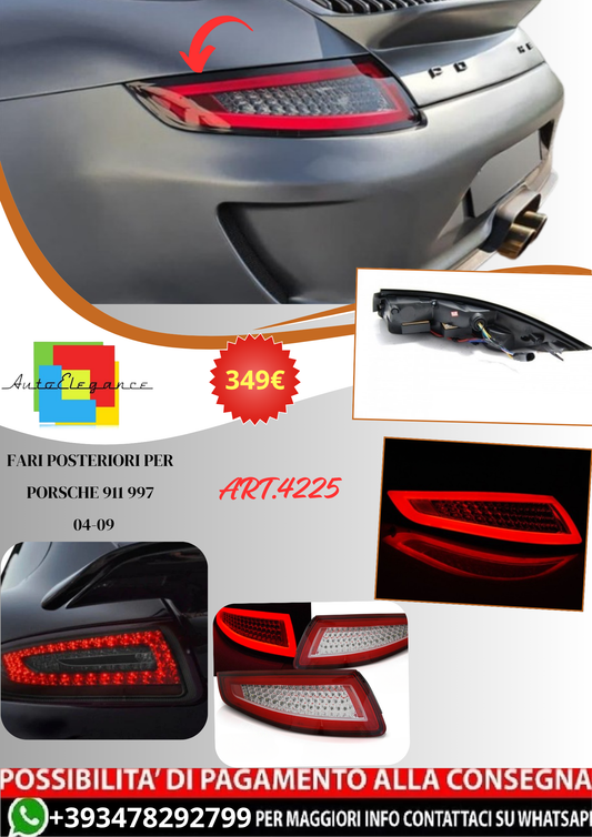 💫ART.4225 Fari Posteriori (Rosso) Porsche 911 997 04-09💫