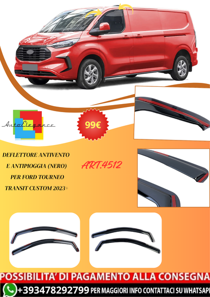 💫ART.4512 Deflettore Antivento e Antipioggia per Ford Transit Custom 2023💫