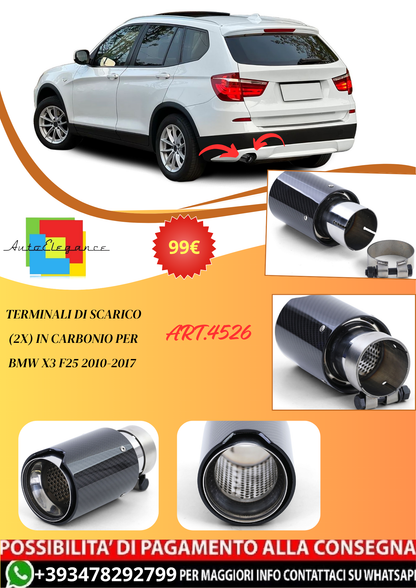💫ART.4526 Terminale di Scarico in Carbonio per BMW X3 F25 2010-2017💫