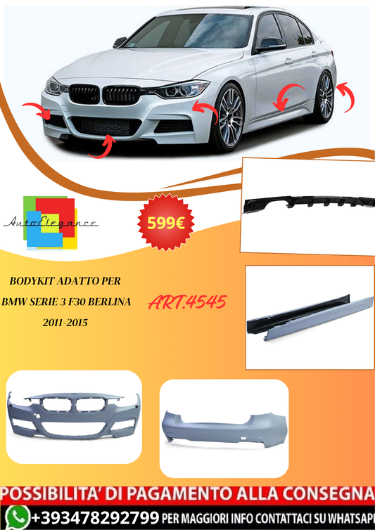 💫ART.4545 Bodykit adatto per BMW Serie 3 F30 Berlina 2011-2015💫