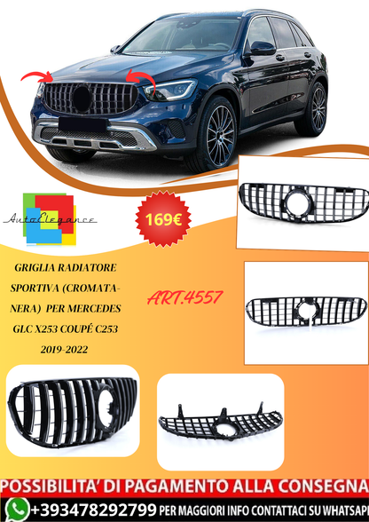 💫ART.4557 Griglia Radiatore Sportiva (Cromata-Nera) per M.Benz GLC X253 19-22💫