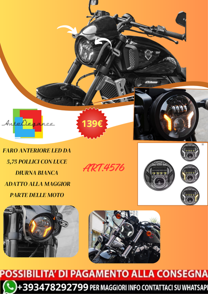 💫ART.4576 Faro Anteriore LED adatto alla maggior parte delle Moto💫