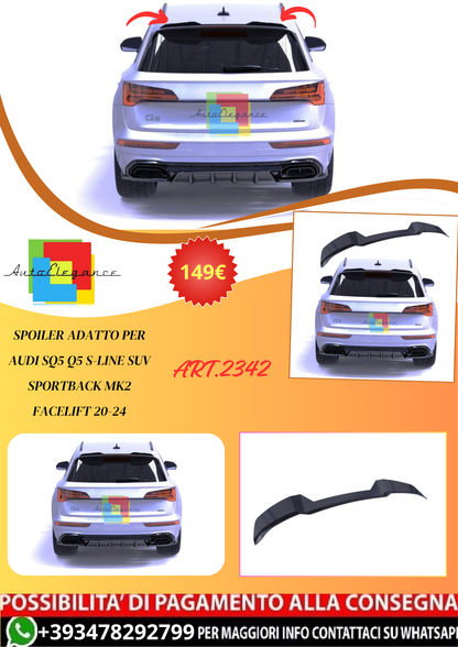 💫ART.2342 SPOILER PER AUDI SQ5 Q5 S-LINE SUV SPORTBACK MK2 FACELIFT 20-24💫