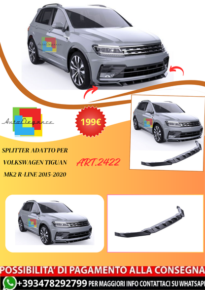 💫ART.2422 SPLITTER ADATTO PER VOLKSWAGEN TIGUAN MK2 R-LINE 2015-2020💫