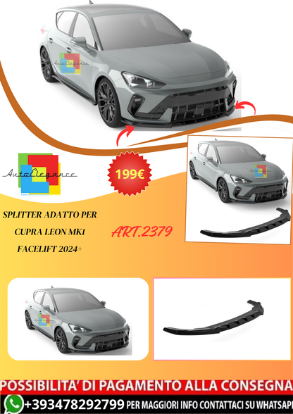 💫ART.2379 SPLITTER ADATTO PER CUPRA LEON MK1 FACELIFT 2024+💫