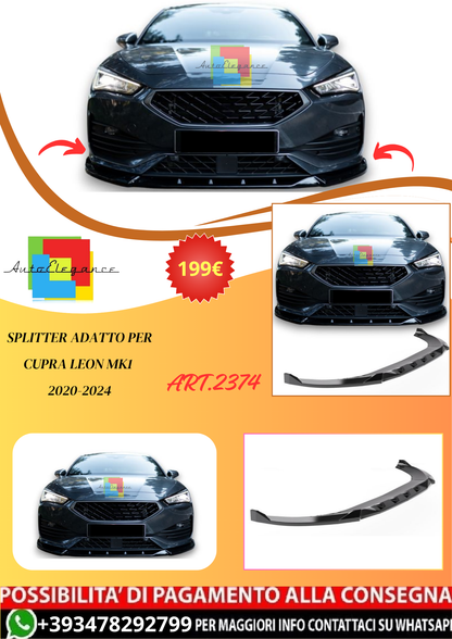 💫ART.2374 SPLITTER ADATTO PER CUPRA LEON MK1 2020-2024💫