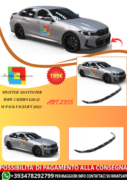 💫ART.2355 SPLITTER ADATTO PER BMW 3 SERIES G20 21 M-PACK FACELIFT 2022+💫