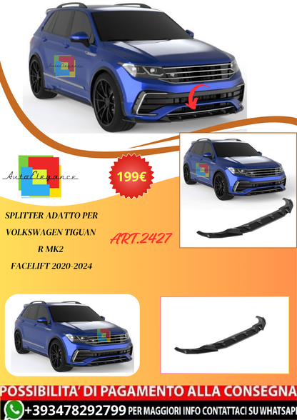 💫ART.2427 SPLITTER ADATTO PER VOLKSWAGEN TIGUAN R MK2 FACELIFT 2020-2024💫