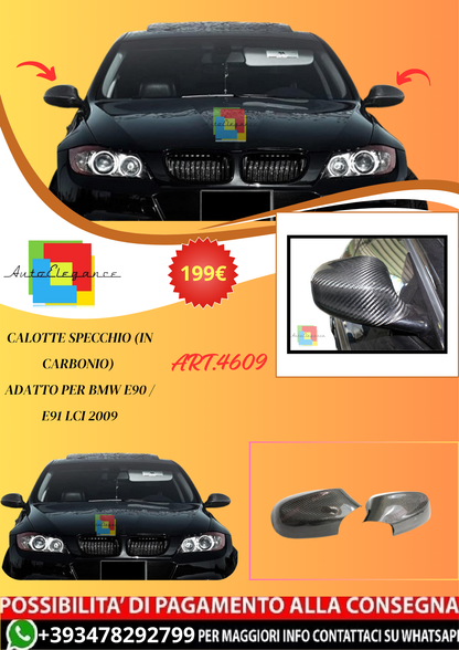 💫ART.4609 Calotte Specchio (In Carbonio) adatto per BMW E90 / E91 LCI 2009💫