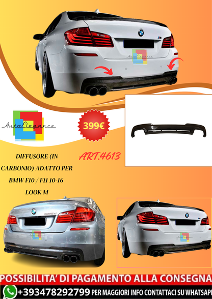 💫ART.4613 Diffusore (In Carbonio) adatto per BMW F10 / F11 10-16 Look M💫