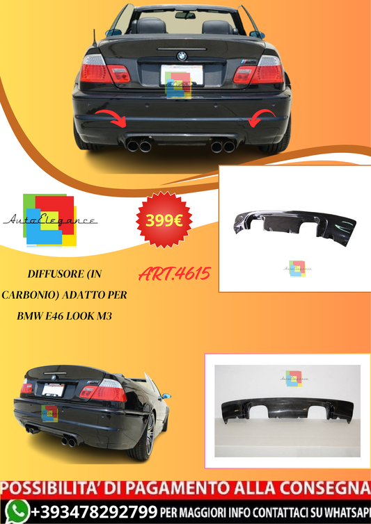 💫ART.4615 Diffusore (In Carbonio) adatto per BMW E46 M3💫