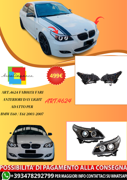 💫ART.4624 Fari Anteriori Day Light adatto per BMW E60 / E61 2003-2007💫