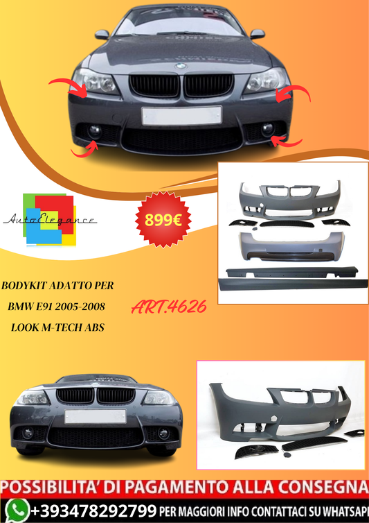 💫ART.4626 Bodykit adatto per BMW E91 05-08 Look M-Tech ABS💫