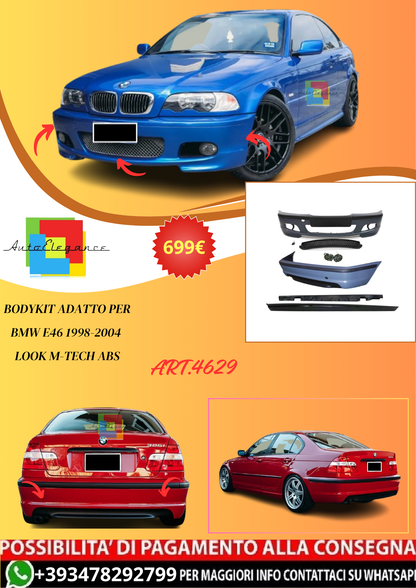 💫ART.4629 BODYKIT ADATTO PER BMW E46 98-04 4P Look M-TECH💫