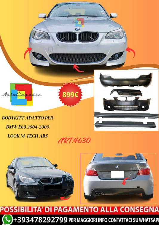 💫ART.4630 BODYKIT ADATTO PER BMW E60 2004-2009 Look M-TECH ABS💫
