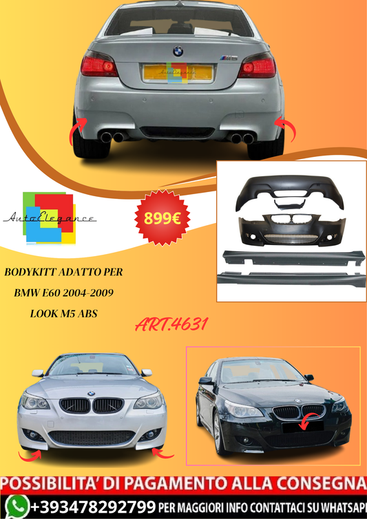 💫ART.4631 BODYKIT ADATTO PER BMW E60 04-09 Look M5 ABS💫