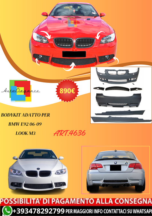 💫ART.4636 BODYKIT ADATTO PER BMW E92 06-09 Look M3💫