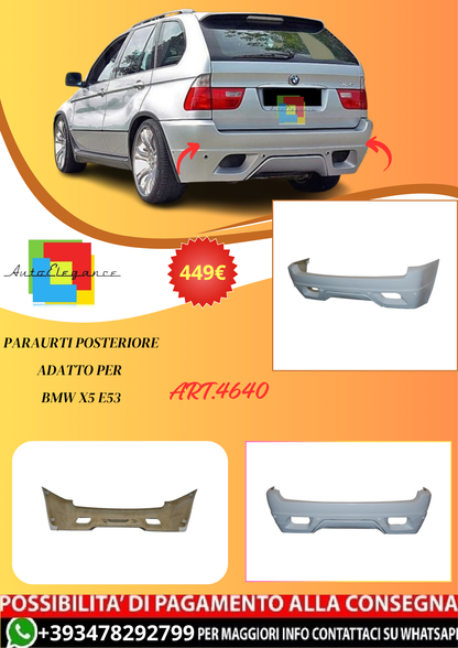 💫ART.4640 Paraurti Posteriore adatto per BMW X5 E53💫
