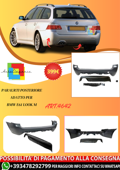 💫ART.4642 Paraurti Posteriore adatto per BMW E61 Look M💫