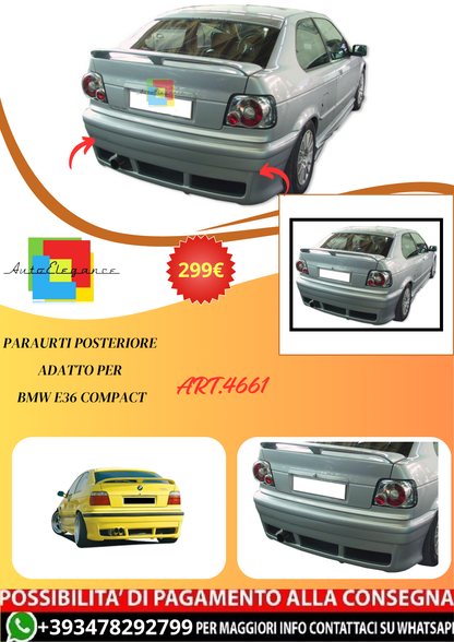 💫ART.4661 Paraurti Posteriore adatto per BMW E36 Compact💫