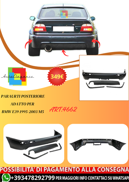 💫ART.4662 Paraurti Posteriore adatto per BMW E39 1995-2003 M5💫