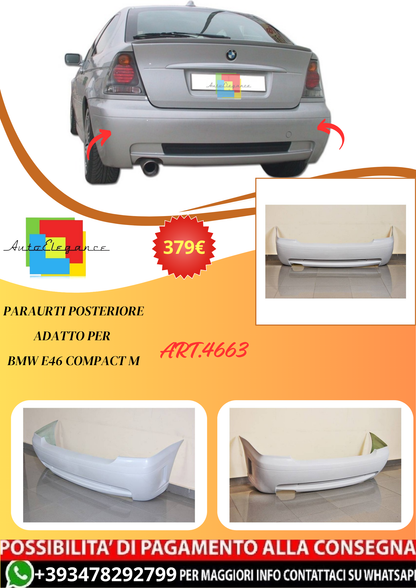 💫ART.4663 Paraurti Posteriore adatto per BMW E46 Compact M💫