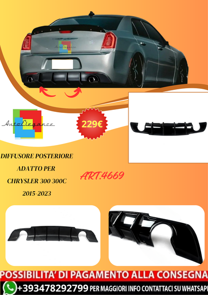 💫ART.4669 Diffusore Posteriore adatto per Chrysler 300 300C 2015-2023💫