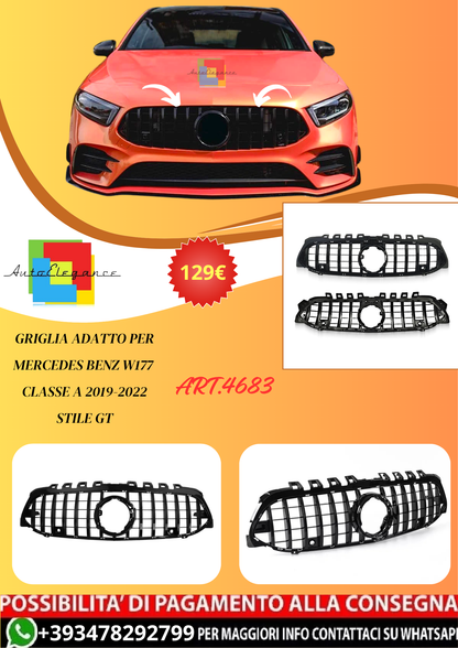 💫ART.4683 Griglia adatto per Mercedes Benz W177 A Class 2019-2022 Stile GT 💫