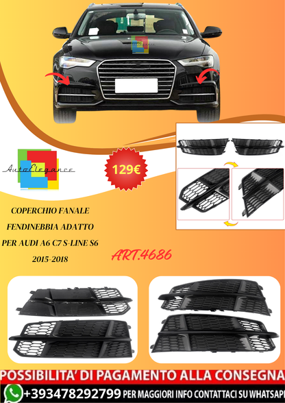 💫ART.4686 Coperchio Fanale Fendinebbia per Audi A6 C7 S-Line S6 2015-2018💫