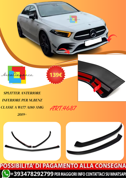 💫ART.4687 Splitter Anteriore Inferiore per M.Benz Classe A W177   AMG 2019+💫