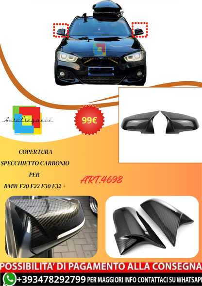 💫ART.4698 Copertura Specchietto Carbonio per BMW F20 F22 F30 F32 +💫