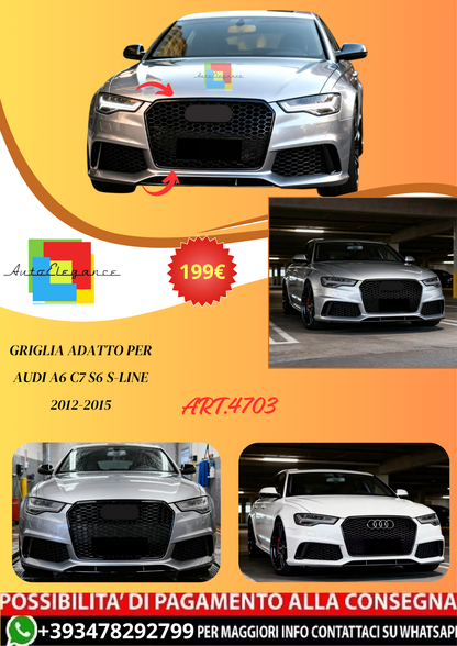 💫ART.4703 Griglia adatto per Audi A6 C7 S6 S-Line 2012-2015💫