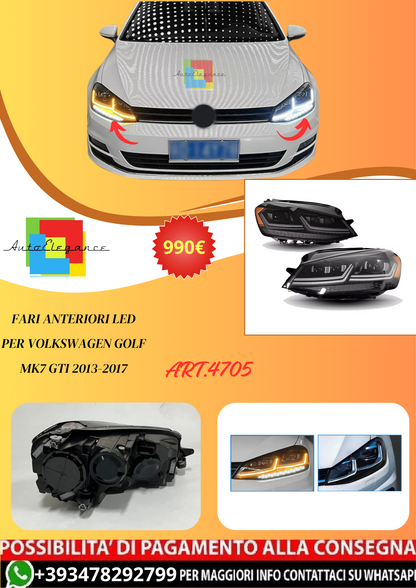 💫ART.4705 Fari Anteriori LED per Volkswagen Golf Mk7 GTI 2013-2017💫