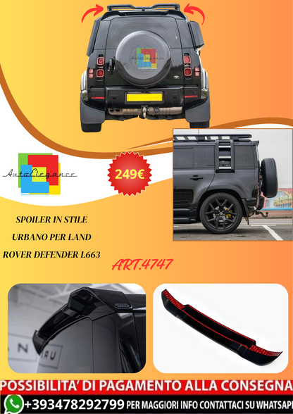💫ART.4747 Spoiler in Stile Urbano per Land Rover Defender L663💫