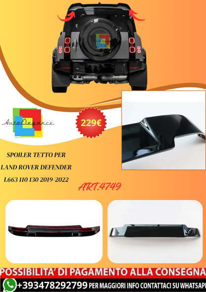 💫ART.4749 Spoiler Tetto per Land Rover Defender L663 110 130 2019-2022💫