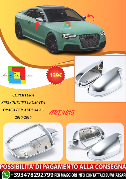 💫ART.4815 Copertura Specchietto Argento Opaco per Audi A4 A5 2010-2016💫