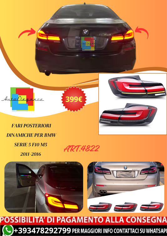💫ART.4822 Fari Posteriori Dinamiche per BMW Serie 5 F10 M5 2011-2016 💫