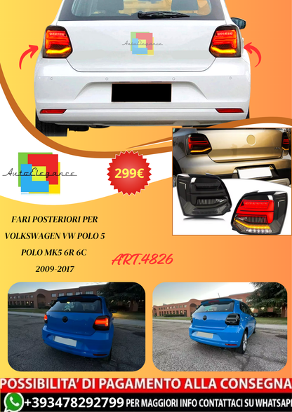 💫ART.4826 Fari Posteriori per Volkswagen VW Polo 5 Polo MK5 6R 6C 2009-2017💫