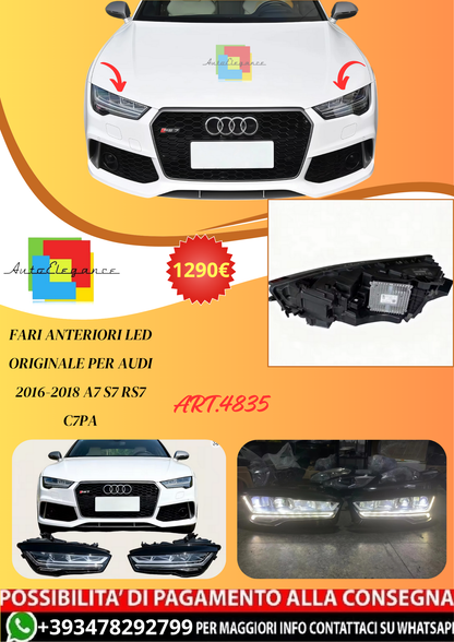 💫ART.4835 Fari Anteriori LED Originale per Audi A7 S7 RS7 C7PA 2016-2018💫