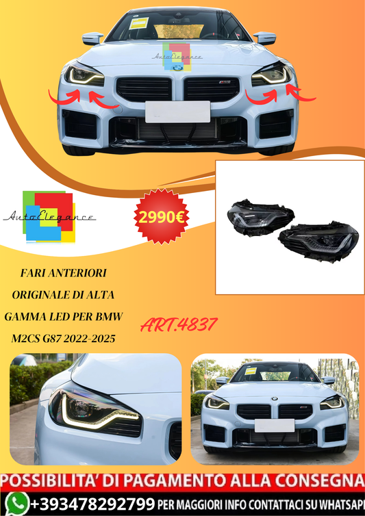 💫ART.4837 Fari Anteriori Di Alta Gamma LED per BMW M2CS G87 22-25💫