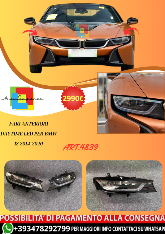 💫ART.4839 Fari Anteriori Daytime LED per BMW i8 2014-2020💫