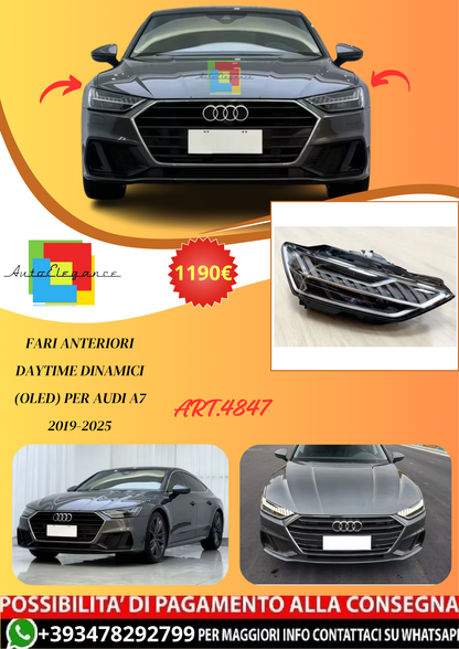 💫ART.4847 Fari Anteriori Daytime Dinamici (OLED) per Audi A7 2019-2025💫