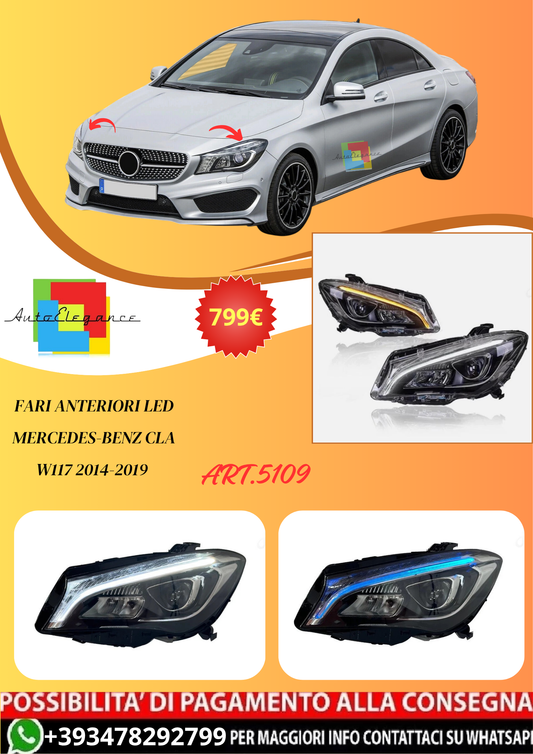 💫ART.5109 Fari Anteriori LED Mercedes-Benz CLA W117 2014-2019💫