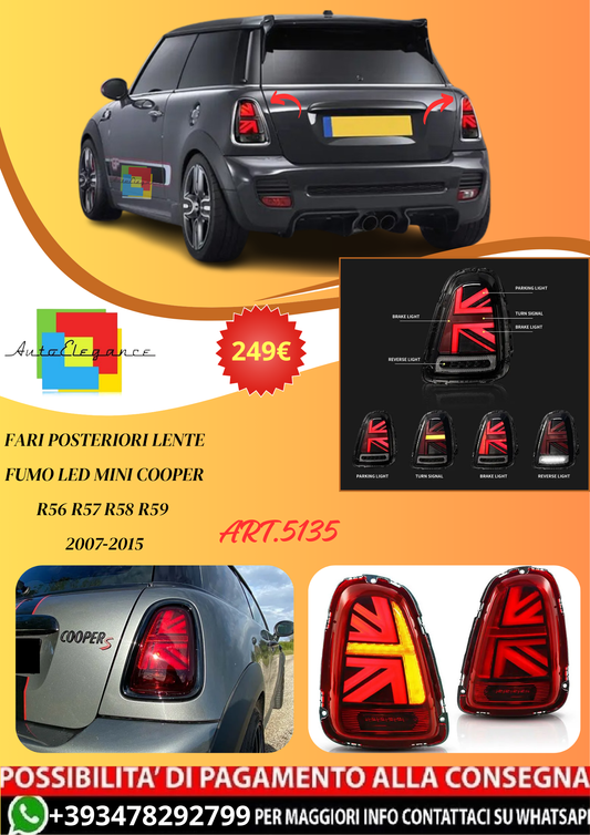 💫ART.5135 Fari Posteriori Lente Fumo LED Mini Cooper R56 R57 R58 R59 07‐15💫