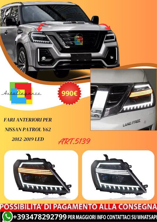 💫ART.5139 Fari Anteriori per Nissan Patrol Y62 2012-2019 LED💫