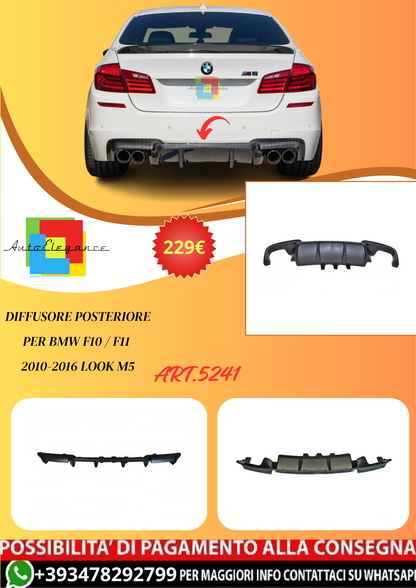 💫ART.5241  Diffusore Posteriore per BMW F10 / F11 2010-2016 Look M5💫