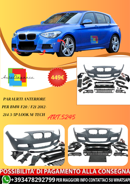 💫ART.5245 Paraurti Anteriore per BMW F20 / F21 2012-214 3-5P Look M-Tech💫